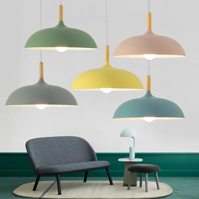 Nordic Oak Ceiling Light with Energy-Saving LED