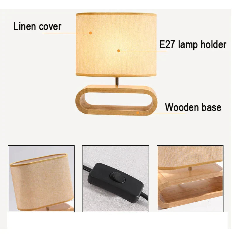 Scandinavian Wooden Table Lamp - Handmade Nordic Design