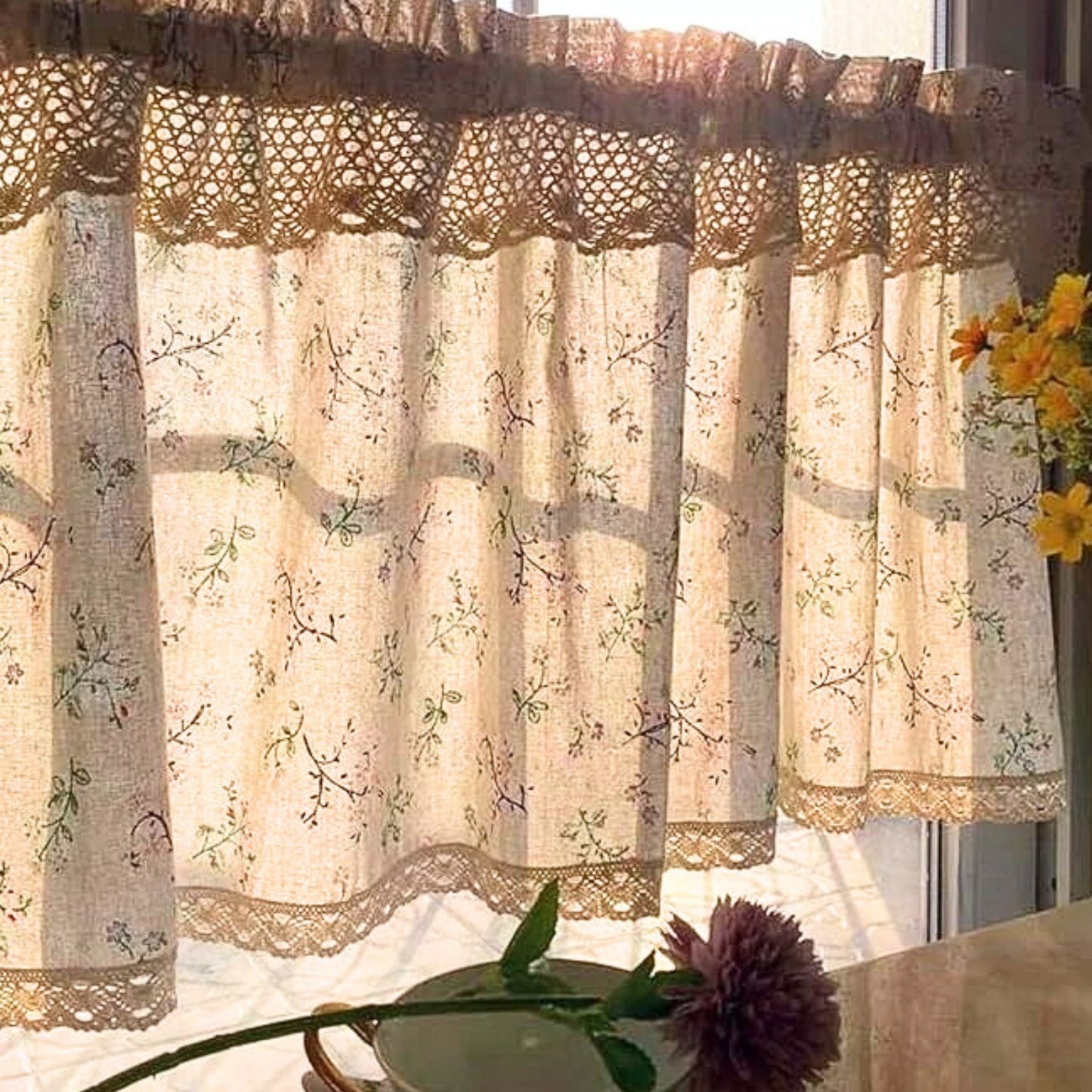 UV-Resistant Microfiber Kitchen Cabinet Curtain