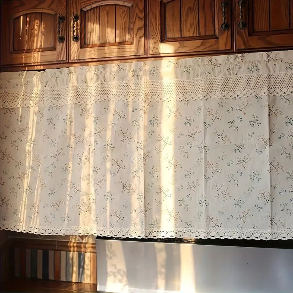 UV-Resistant Microfiber Kitchen Cabinet Curtain