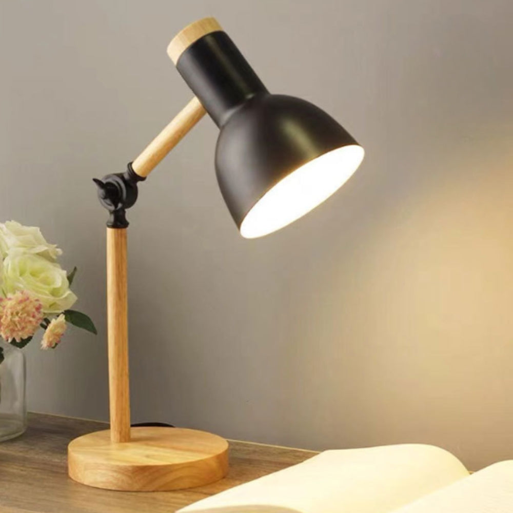 Nordic Wood and Iron LED Desk Lamp