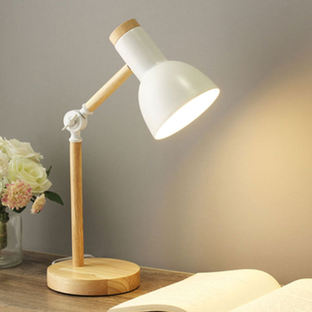 Nordic Wood and Iron LED Desk Lamp