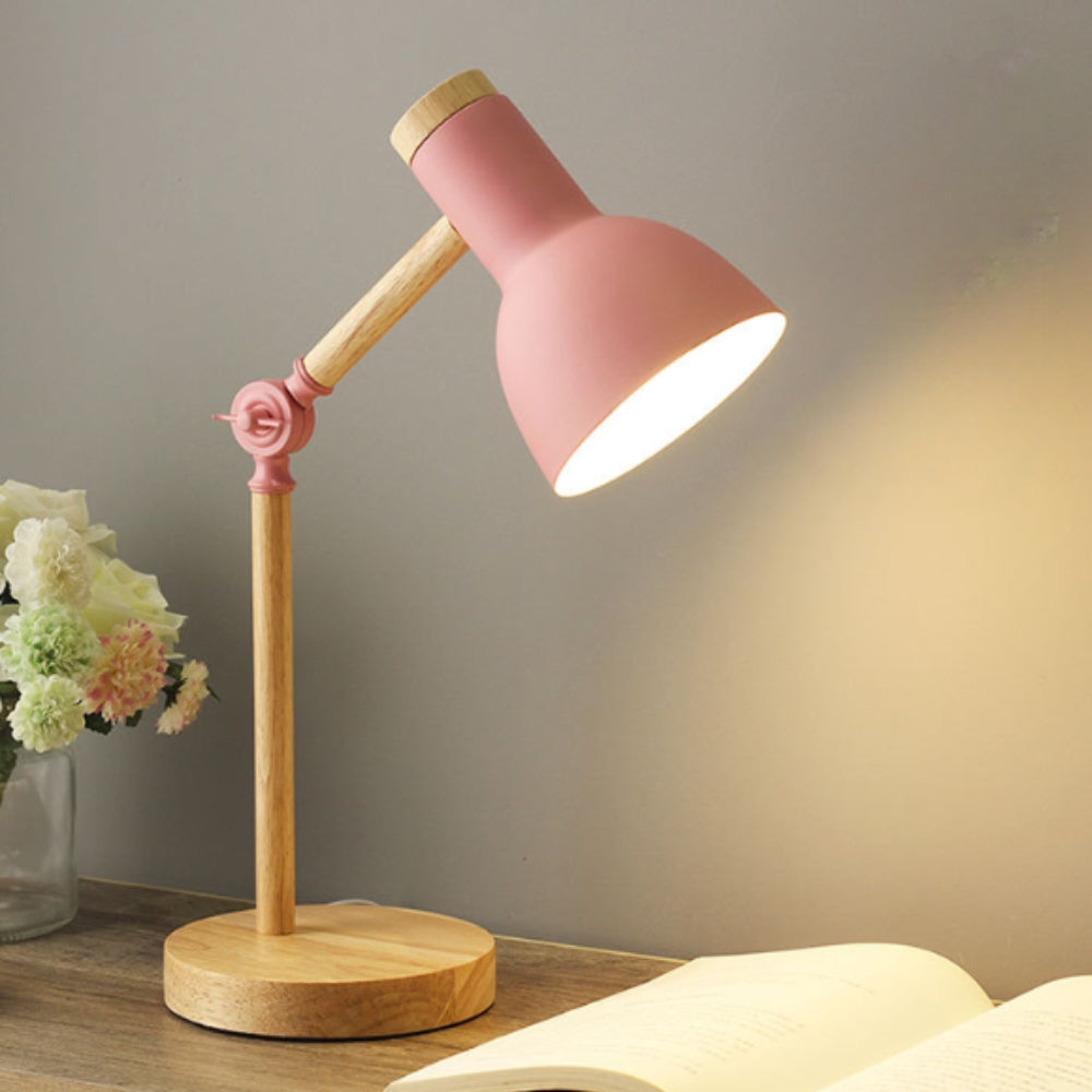 Nordic Wood and Iron LED Desk Lamp