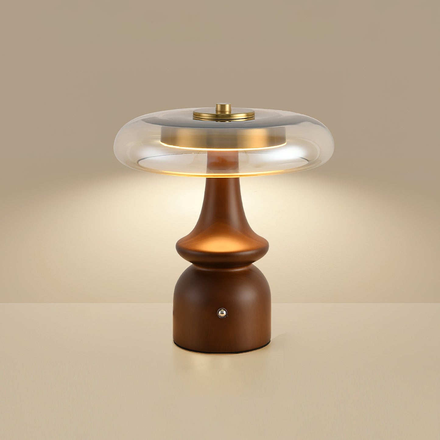 Minimalist Wood and Glass Table Lamp for Ambient Lighting