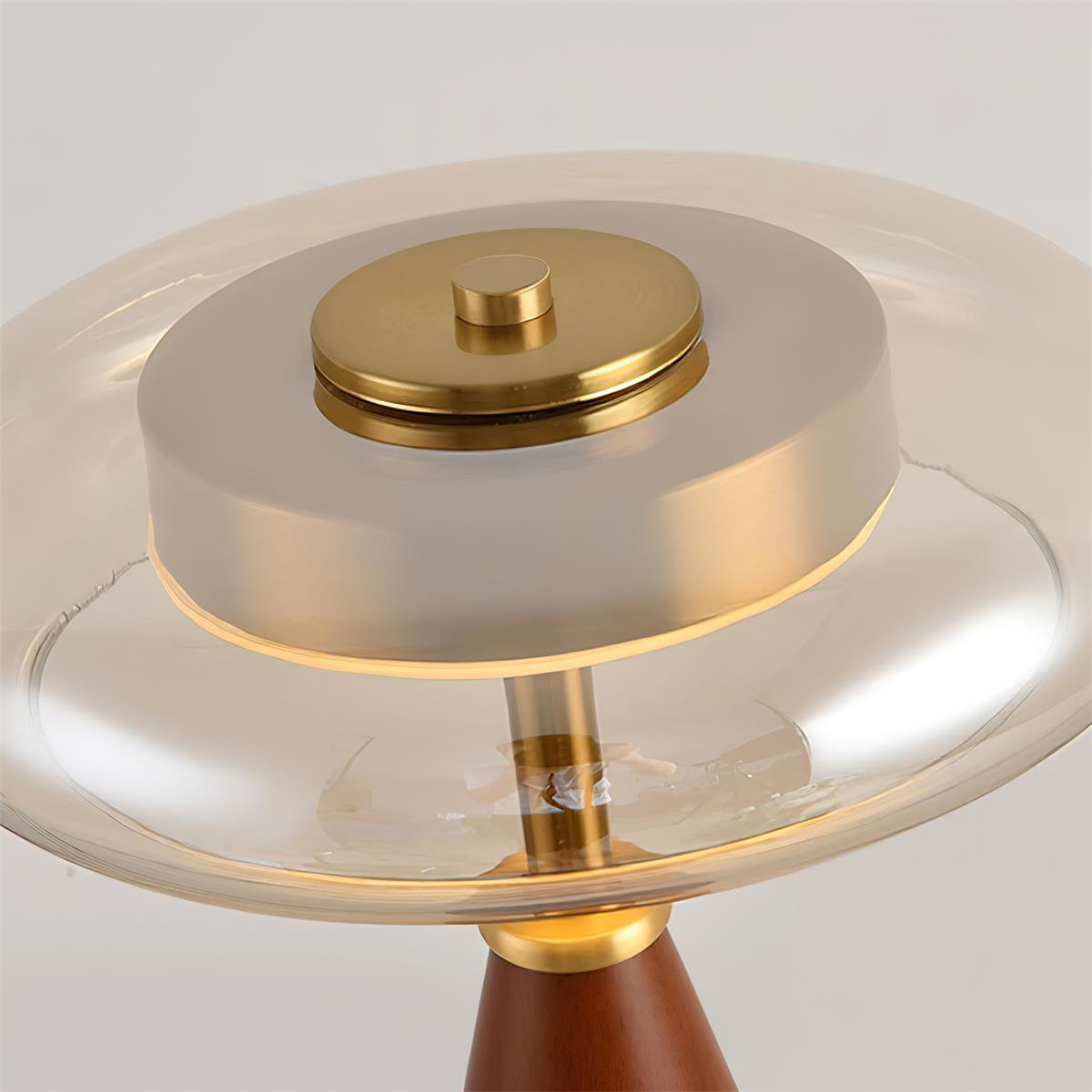 Minimalist Wood and Glass Table Lamp for Ambient Lighting