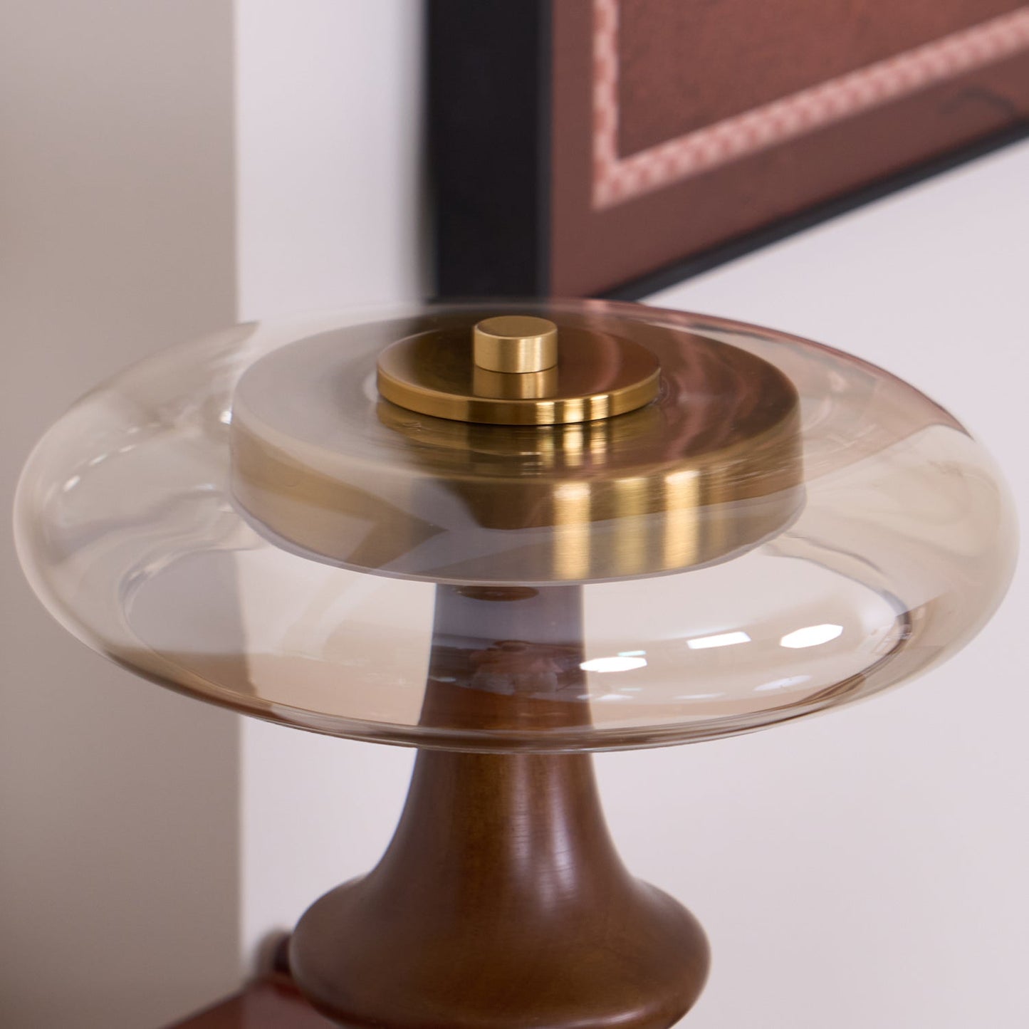 Minimalist Wood and Glass Table Lamp for Ambient Lighting