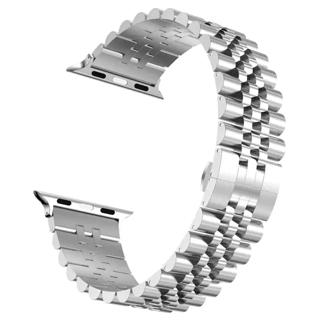 Stainless Steel Apple Watch Bracelet - Adjustable, Elegant Design