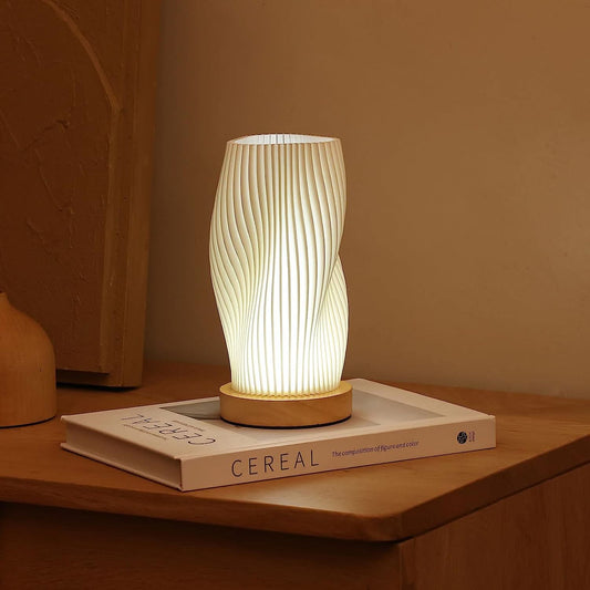 Dimmable USB Table Lamp with Wave Shade