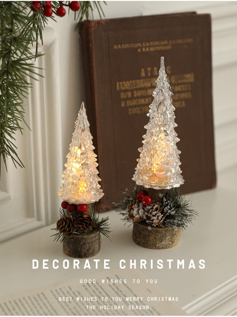 LED Christmas Lantern Table Lamp with Holiday Scene