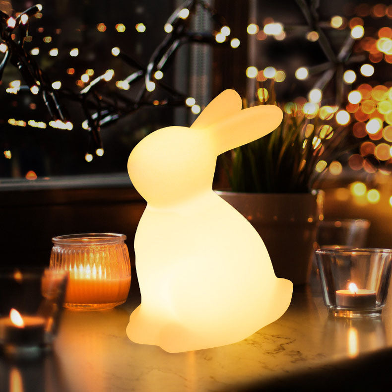 Contemporary LED Rabbit Table Lamp in White