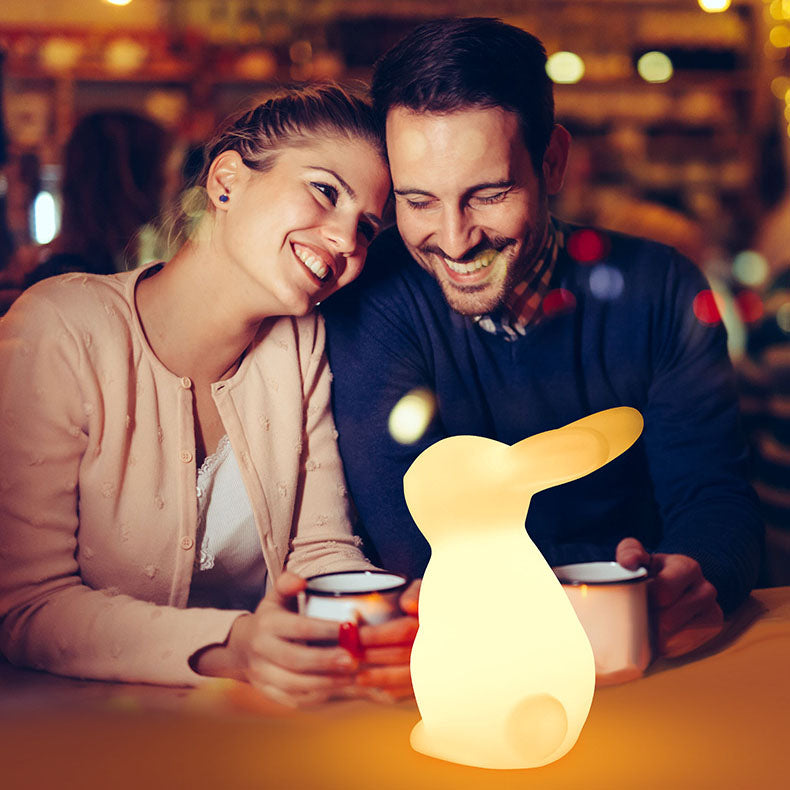 Contemporary LED Rabbit Table Lamp in White