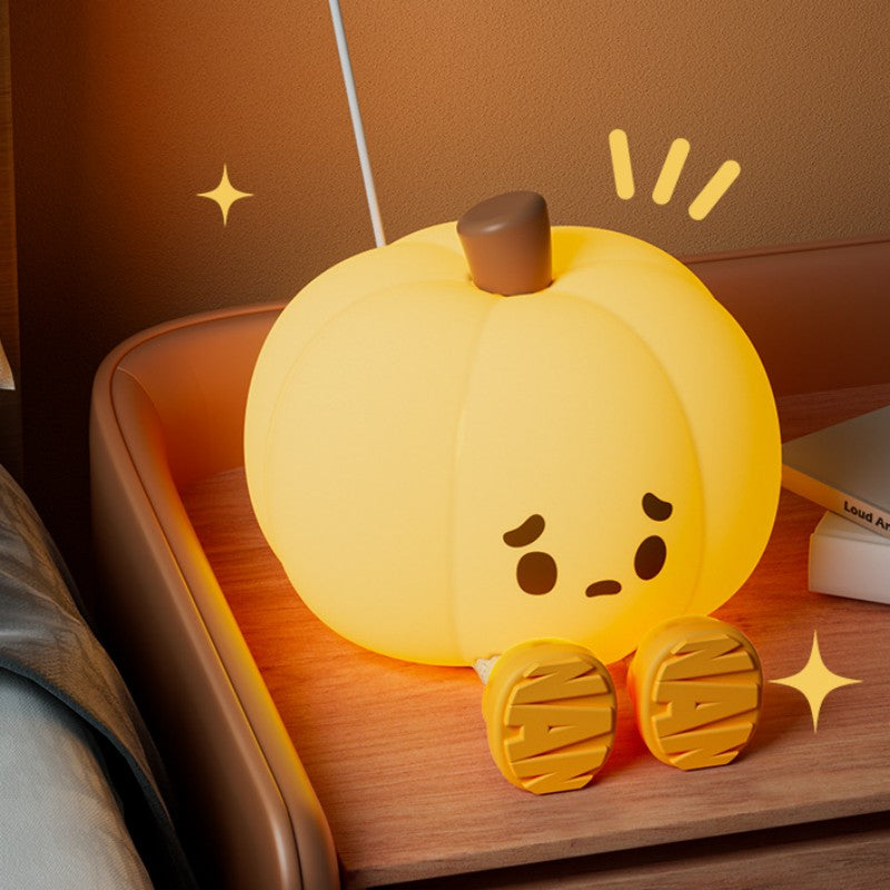 Silicone Pumpkin Tap Light with Adjustable Warm Glow