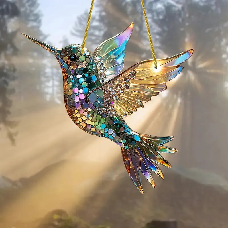 Hummingbird Acrylic Stained Glass Window Suncatcher