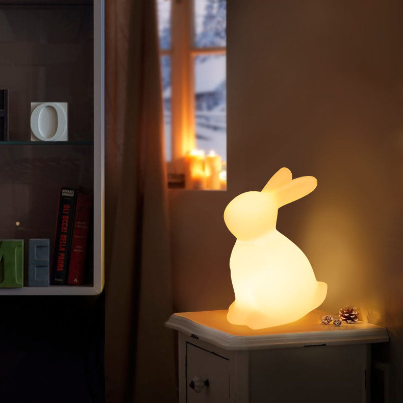 Contemporary LED Rabbit Table Lamp in White