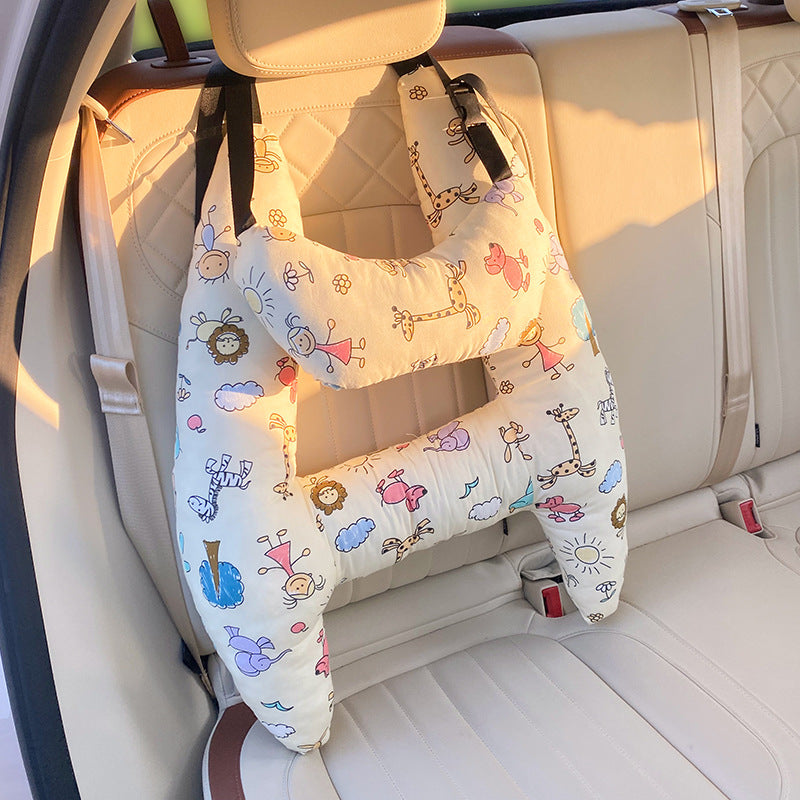 Children's Travel Pillow with Neck Support – Soft Cotton Blend, Fun Designs