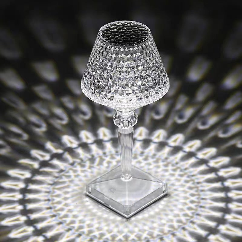 Dimmable Crystal Table Lamp with USB Charging