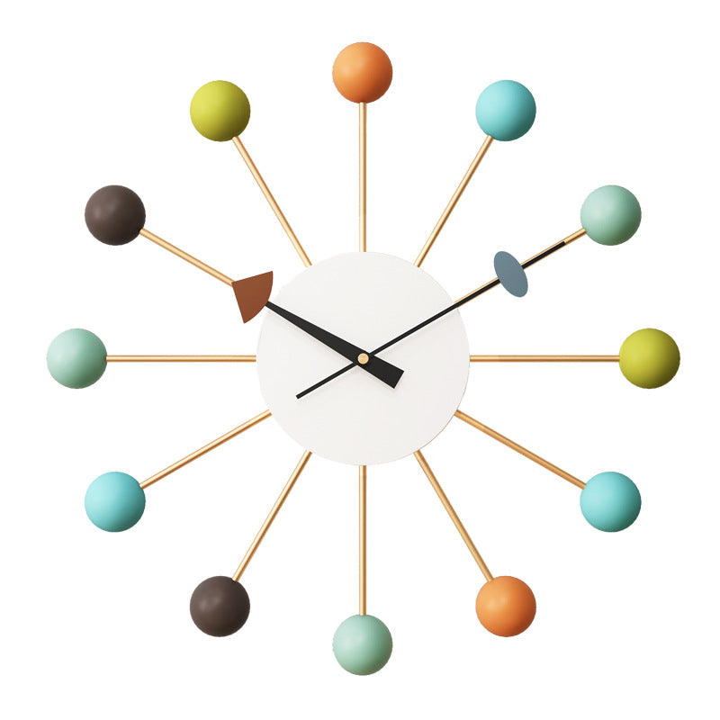 Large Silent Wall Clock - 21 Inch Decorative Iron Design