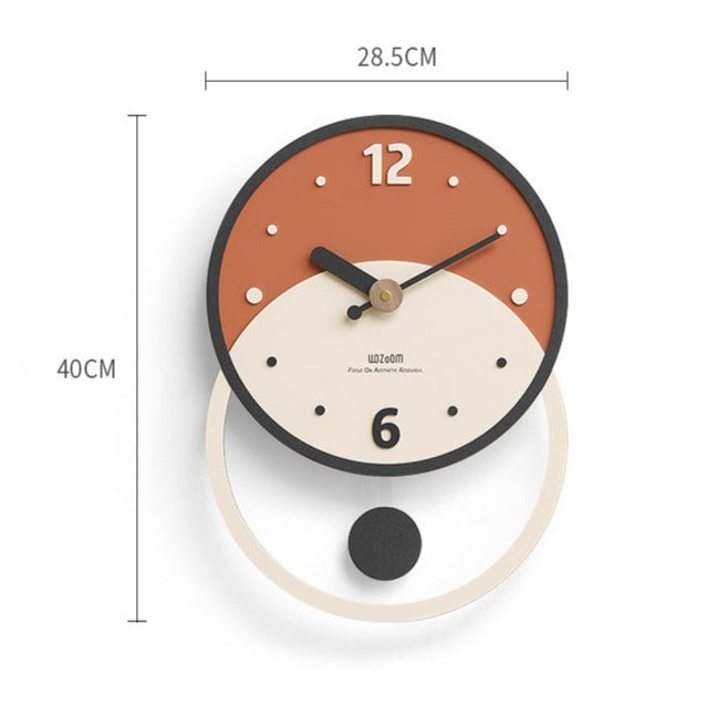 Nordic Minimalist Silent Wall Clock in Walnut and Acrylic