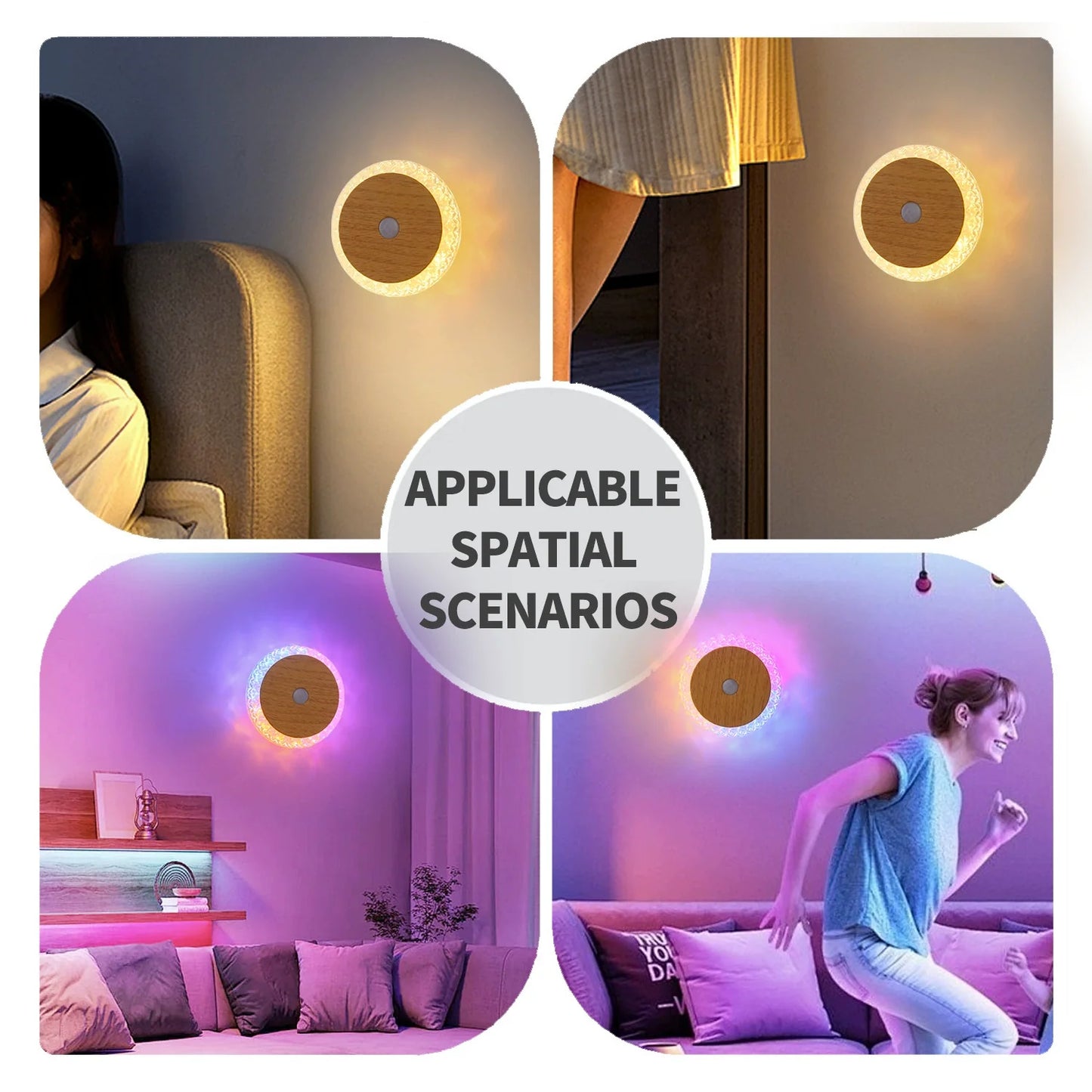 Rechargeable Motion-Sensing Wall Lamp - Modern Bedside Ambient Light