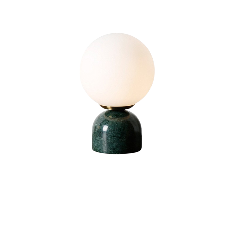 Marble Table Lamp with Glass Shade – Scandinavian Minimalist Design