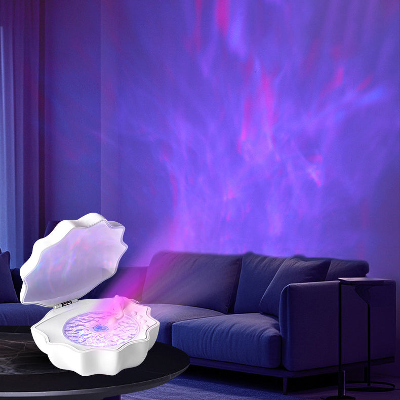 Shell Lamp Bluetooth Turntable with LED Night Light and RGB Color Modes