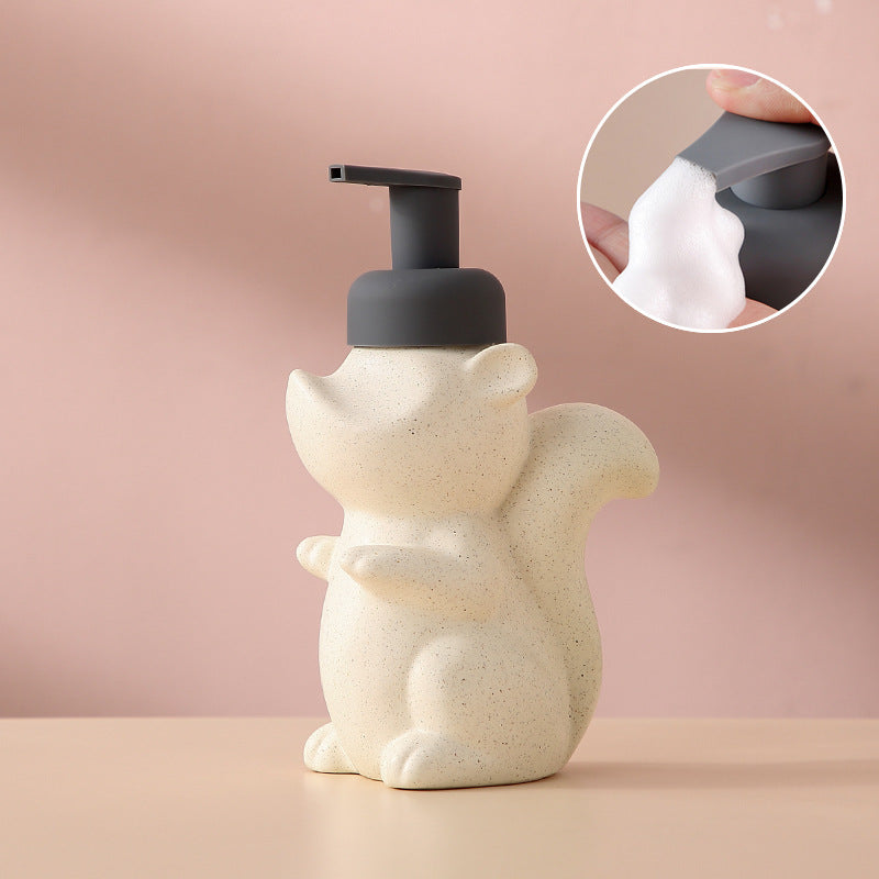 Ceramic Squirrel Soap Dispenser, 17.2oz Foaming Pump