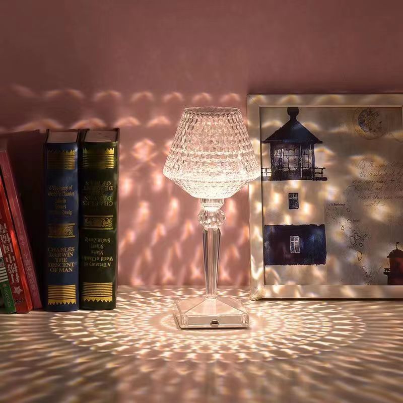 Dimmable Crystal Table Lamp with USB Charging