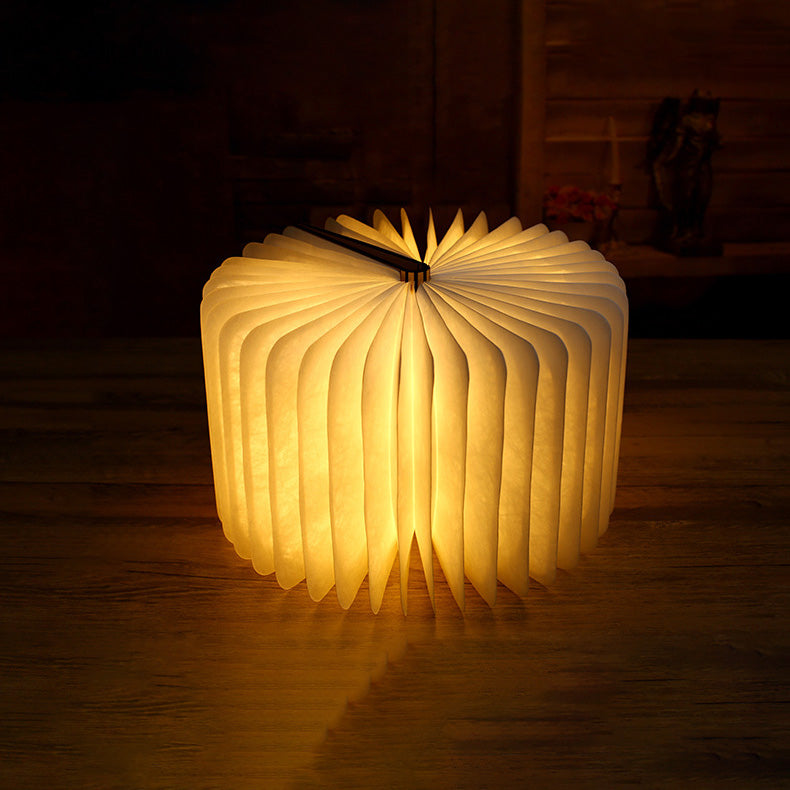 Wooden Book Lamp with USB Rechargeable Light - Rose Black, Maple, Walnut