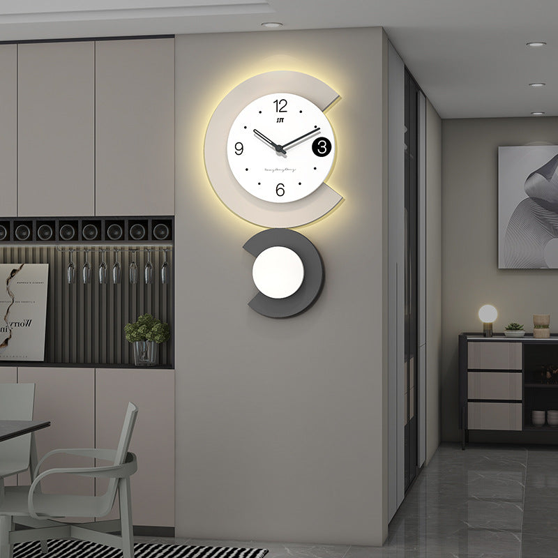Modern LED Wall Lamp with Silent Clock
