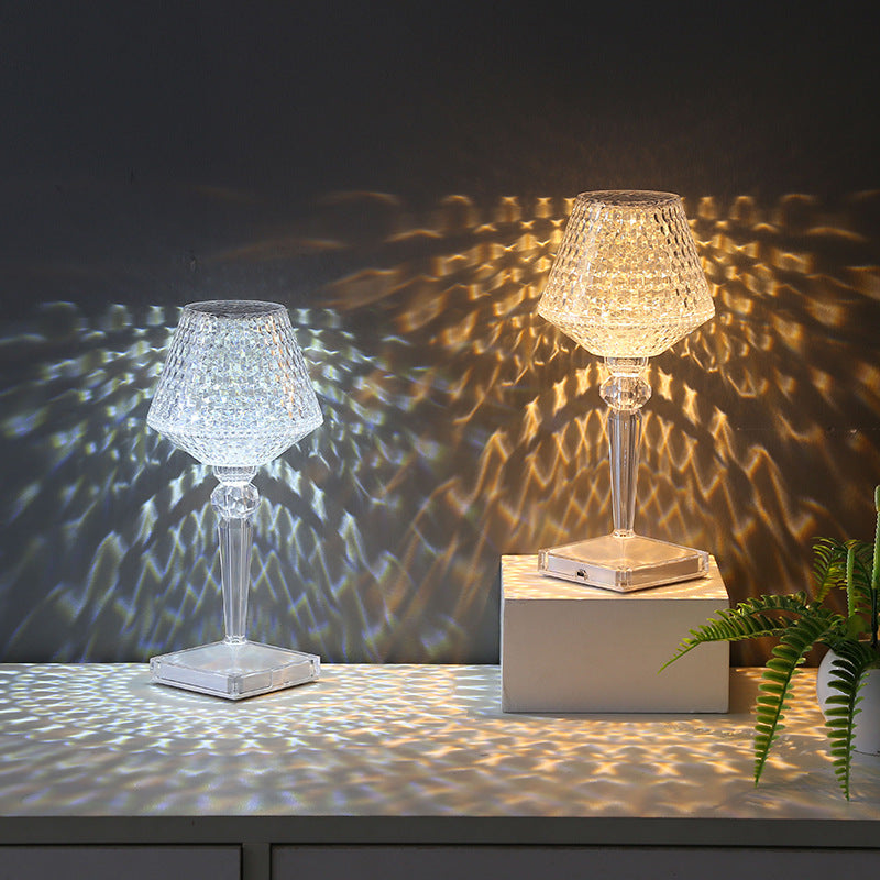 Dimmable Crystal Table Lamp with USB Charging