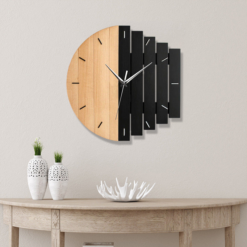 Wooden Analog Silent Wall Clock with Modern Design