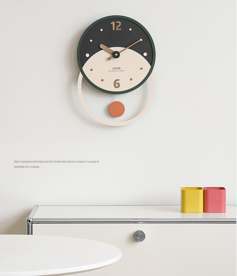Nordic Minimalist Silent Wall Clock in Walnut and Acrylic
