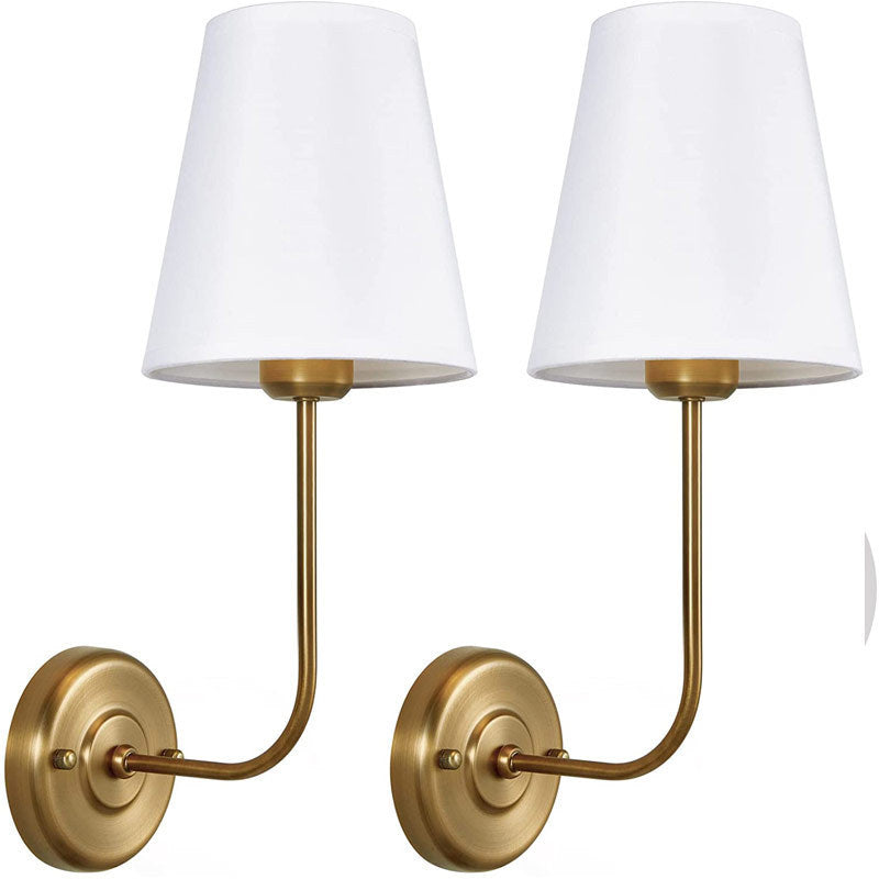 Modern Linen Shade Wall Sconce Lamp
