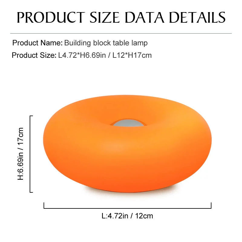 Donut-Shaped Touch-Control Bedside Lamp in Cream