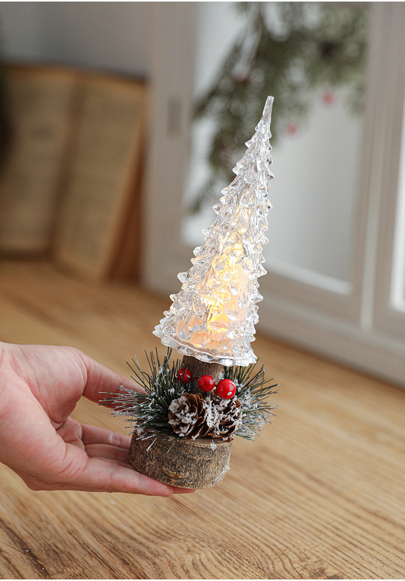 LED Christmas Lantern Table Lamp with Holiday Scene