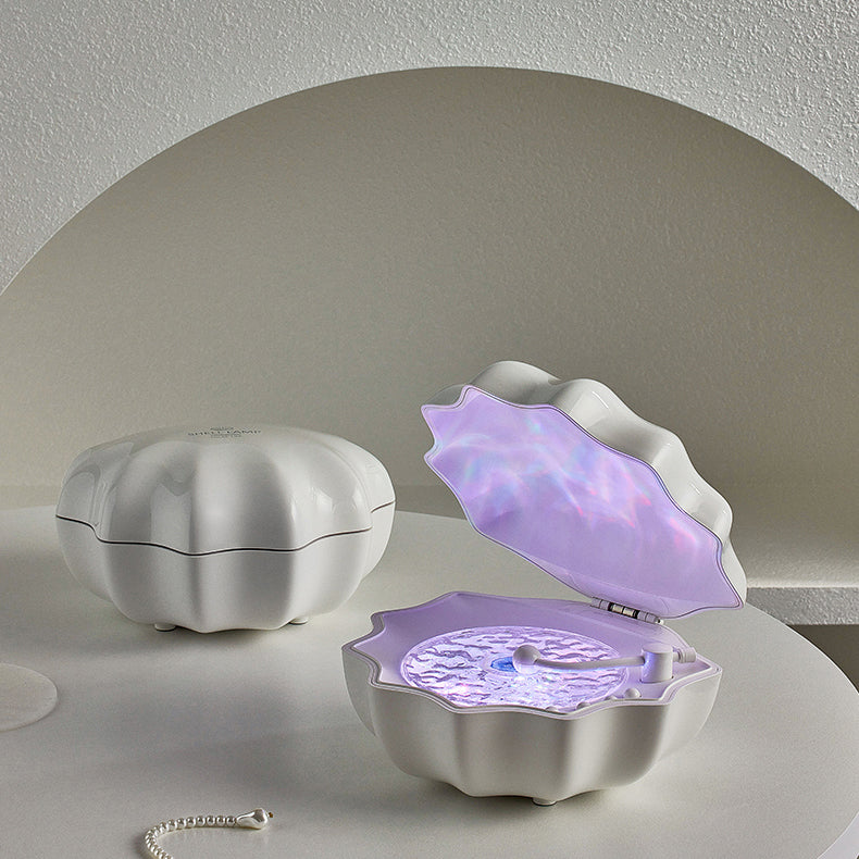 Shell Lamp Bluetooth Turntable with LED Night Light and RGB Color Modes