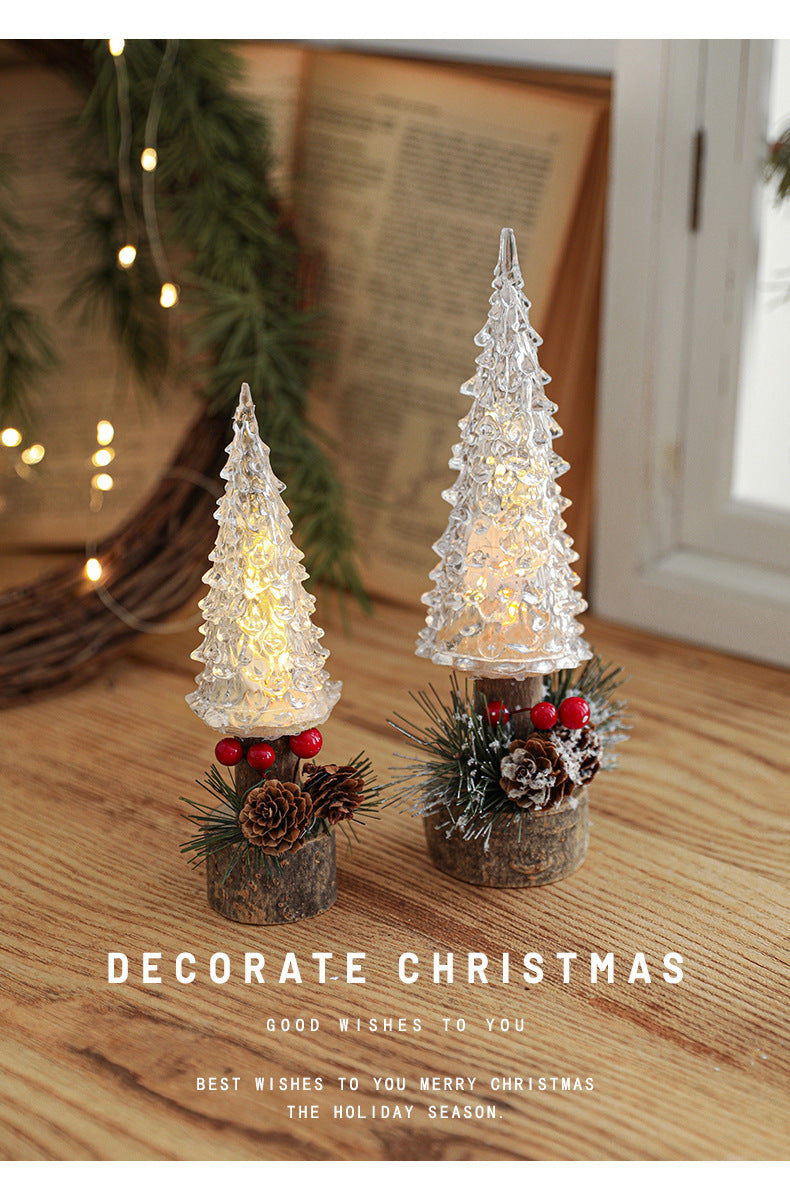 LED Christmas Lantern Table Lamp with Holiday Scene