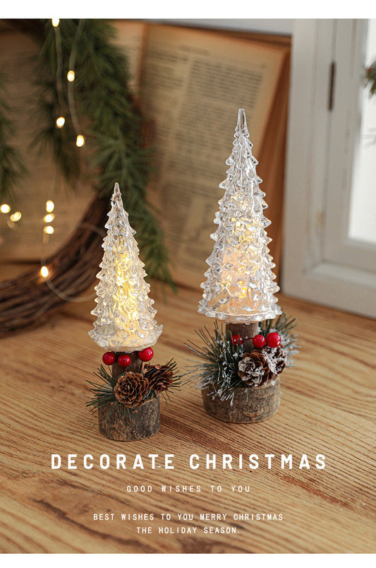 LED Christmas Lantern Table Lamp with Holiday Scene
