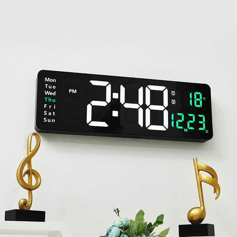 Scandinavian Digital Clock with 16-Inch Display and Remote Control