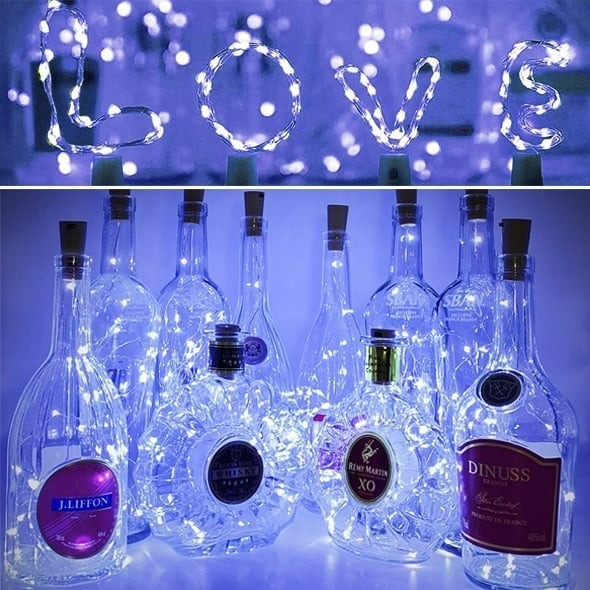 LED Bottle Light Cork Night Lamp with Flexible Wire - 20 LEDs