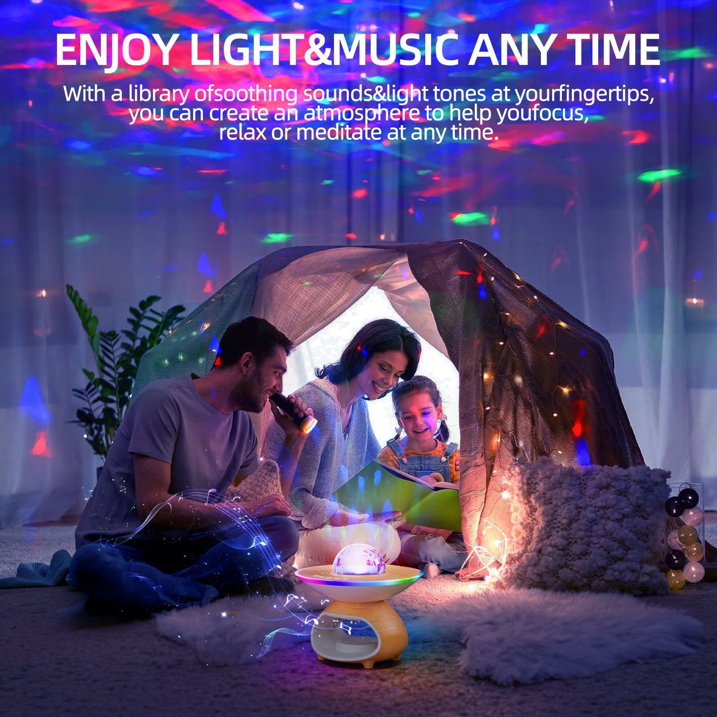 Wireless Charging Projection Lamp Night Light for Bedroom Desk