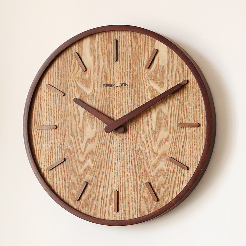 Minimalist Silent Wooden Wall Clock 12 Inch
