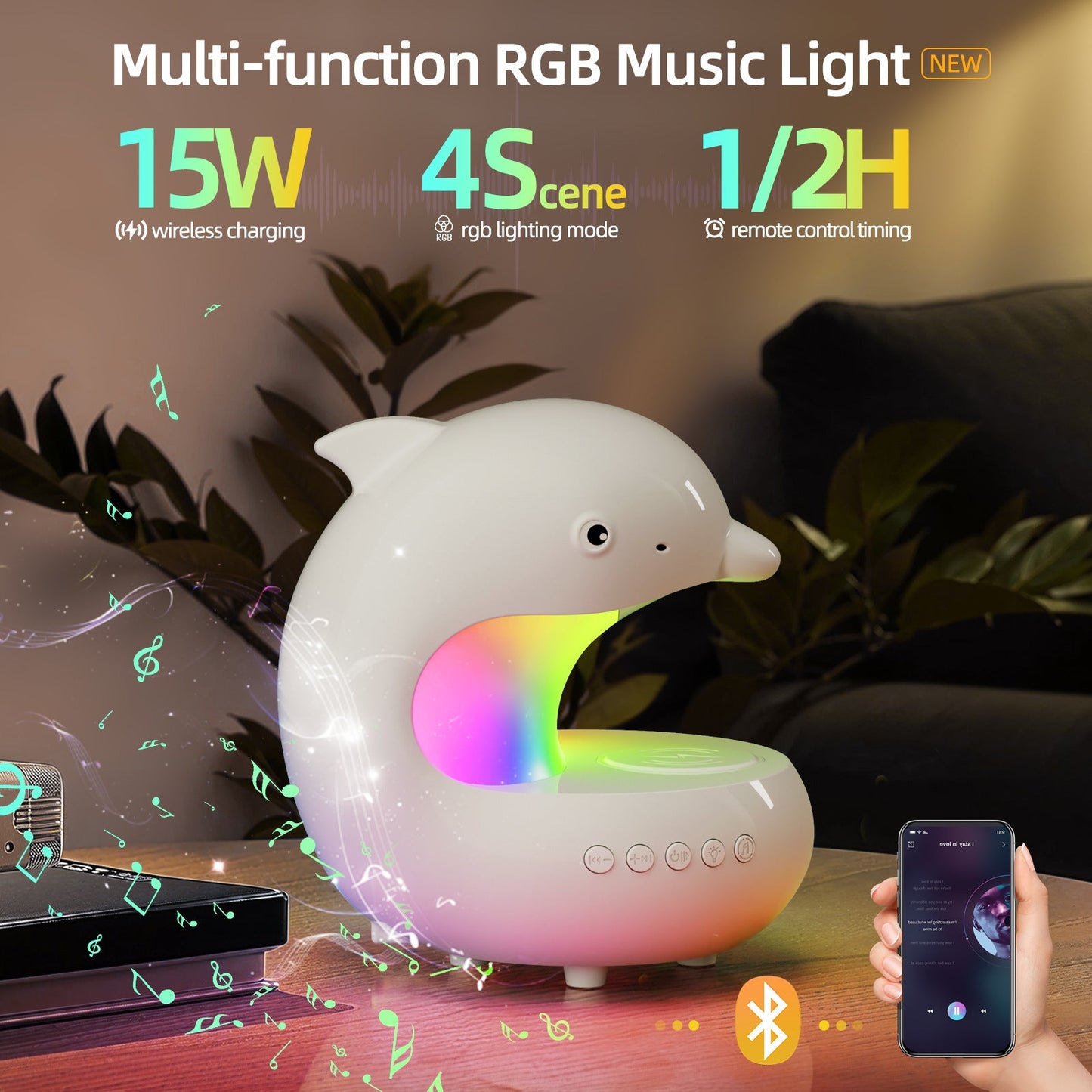 Wireless Charging Night Light with LED Glow