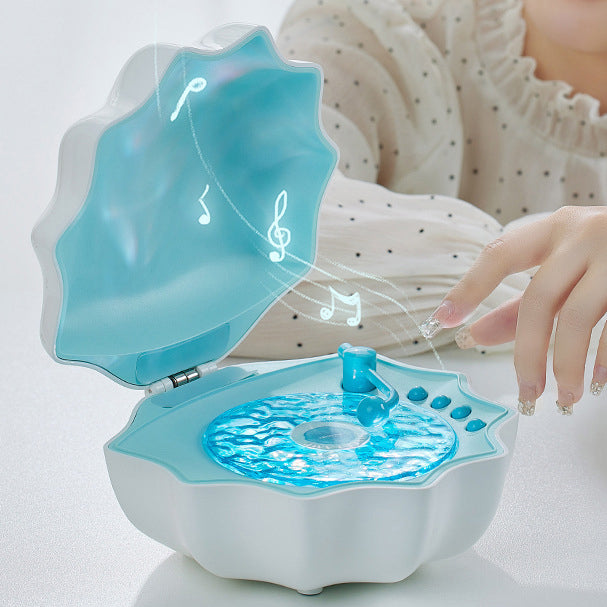 Shell Lamp Bluetooth Turntable with LED Night Light and RGB Color Modes