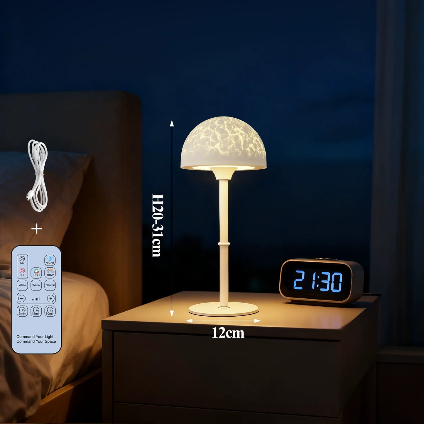 LED Remote Control Decorative Bedside Table Lamp