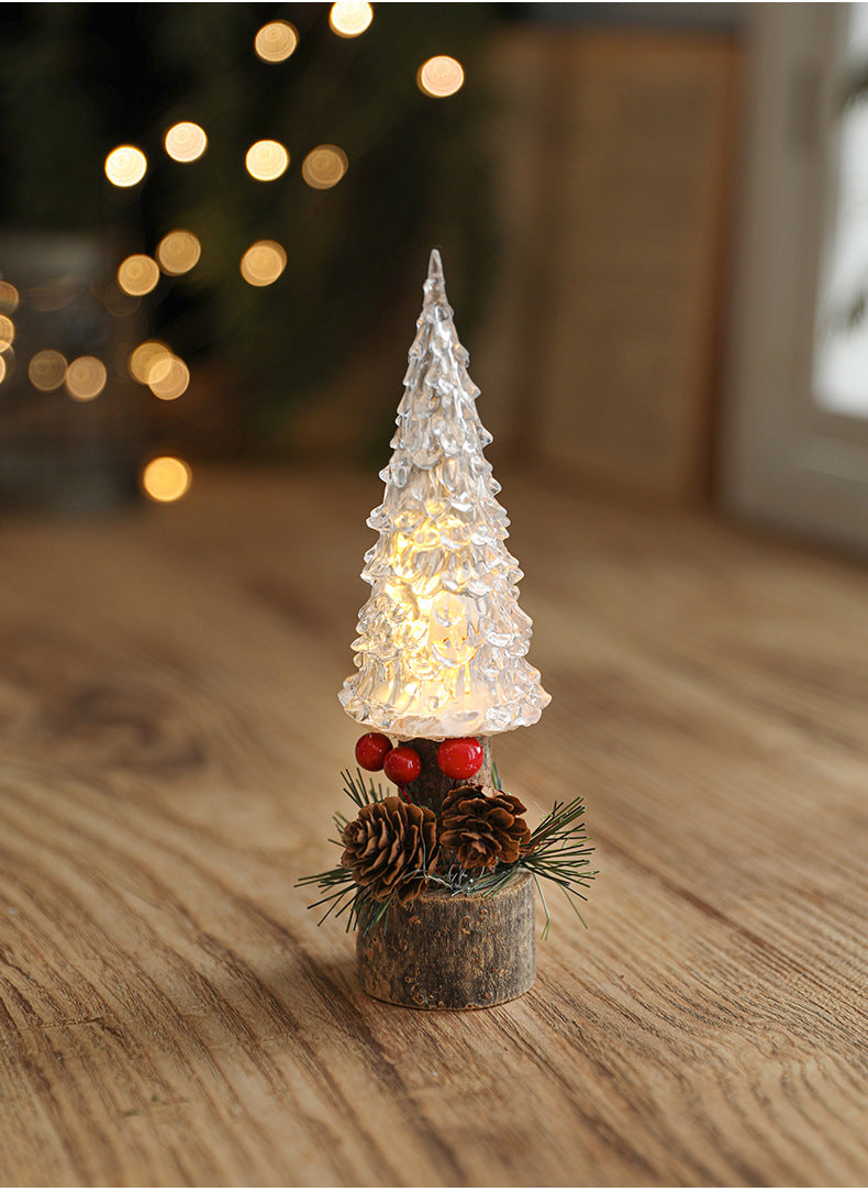 LED Christmas Lantern Table Lamp with Holiday Scene