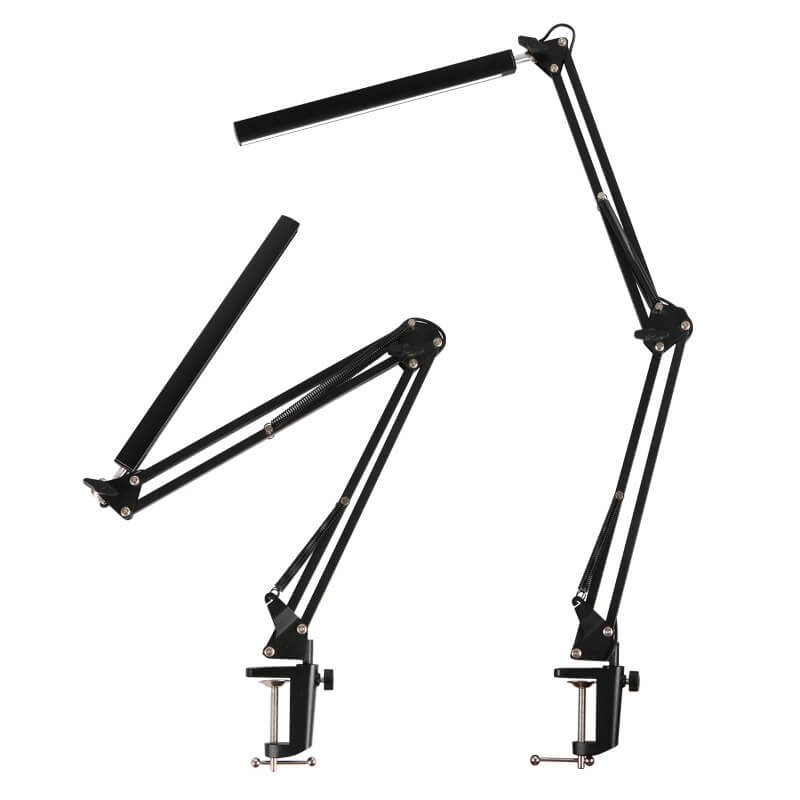 LED Adjustable Clip Desk Lamp with Long Arm and USB Charging