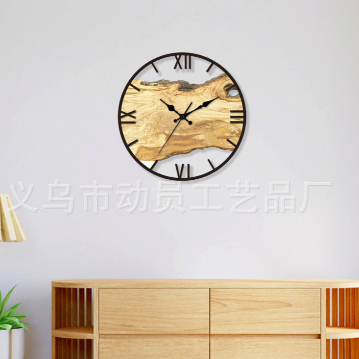Silent Wood-Look Acrylic Wall Clock 12 Inch