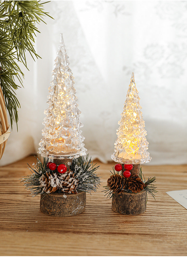 LED Christmas Lantern Table Lamp with Holiday Scene