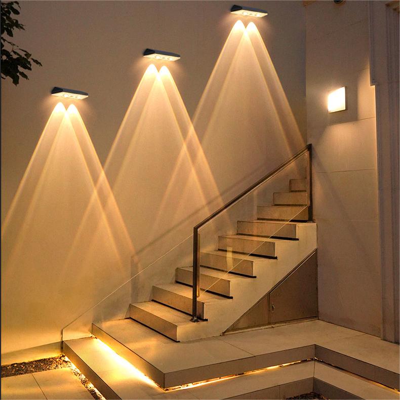 Solar LED Fence Lights with RGB Color Changing and Warm White Options, Waterproof Outdoor Deck Lighting